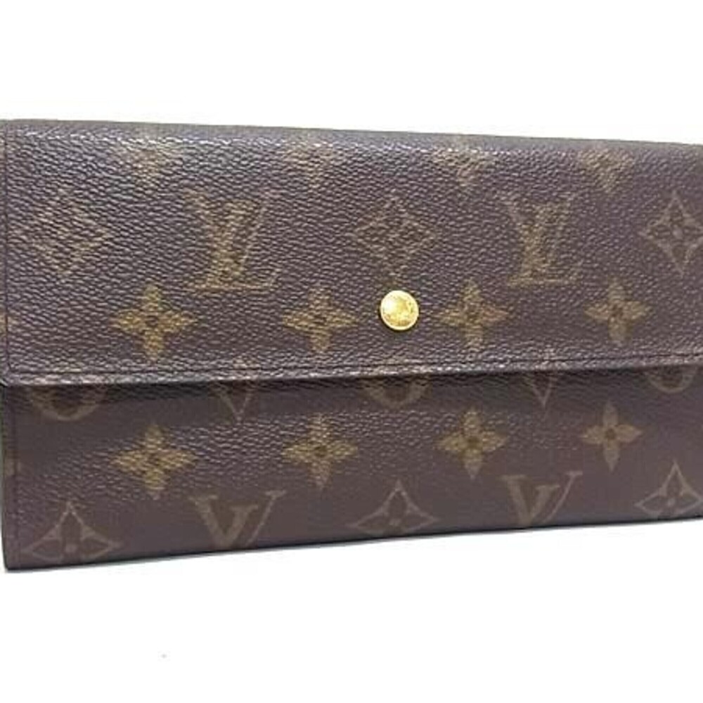 LOUIS VUITTON Portefeuille Tresor International Long Wallet M61215 Brown Mono...